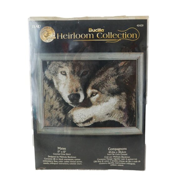 Vintage Cross Stitch Pattern Booklet Wolf Wolves Mates  Cross My Heart Inc. - Picture 1 of 4